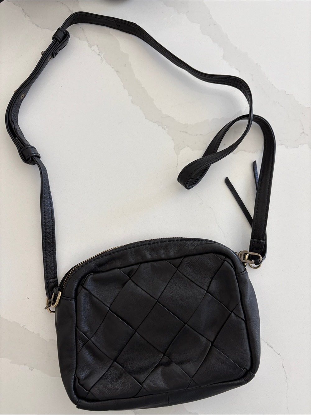 HOBO Black Quilted Leather Crossbody Bag